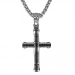 Stainless Steel Chain With Steel And Black Cross